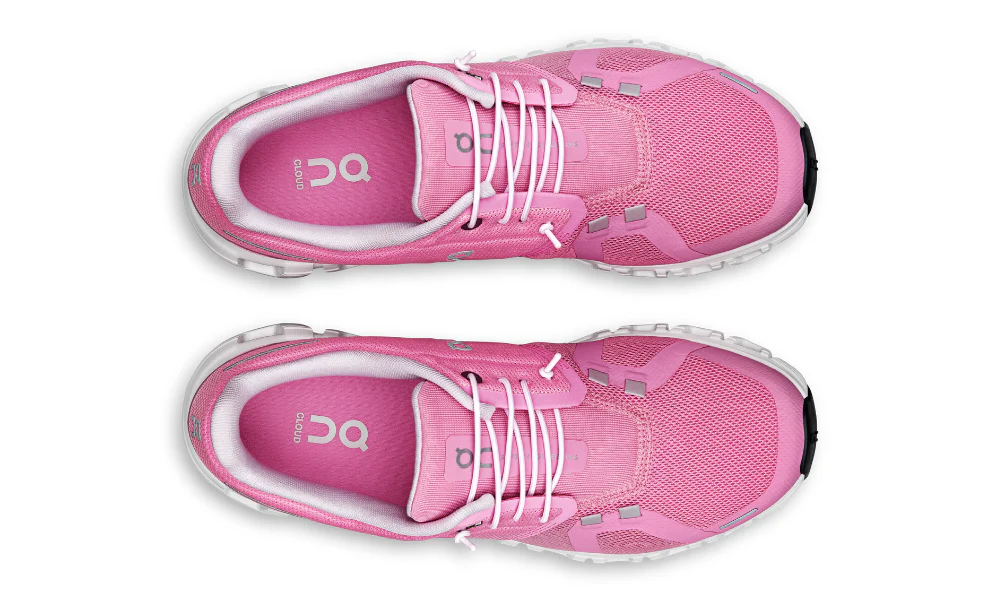 On Cloud 6 Raspberry White Lightweight Daily Running Shoes