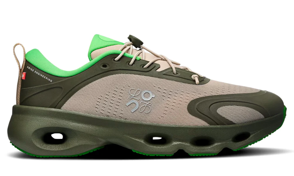 Loewe x On Running Cloudsolo Khaki Green and Sand Sneakers