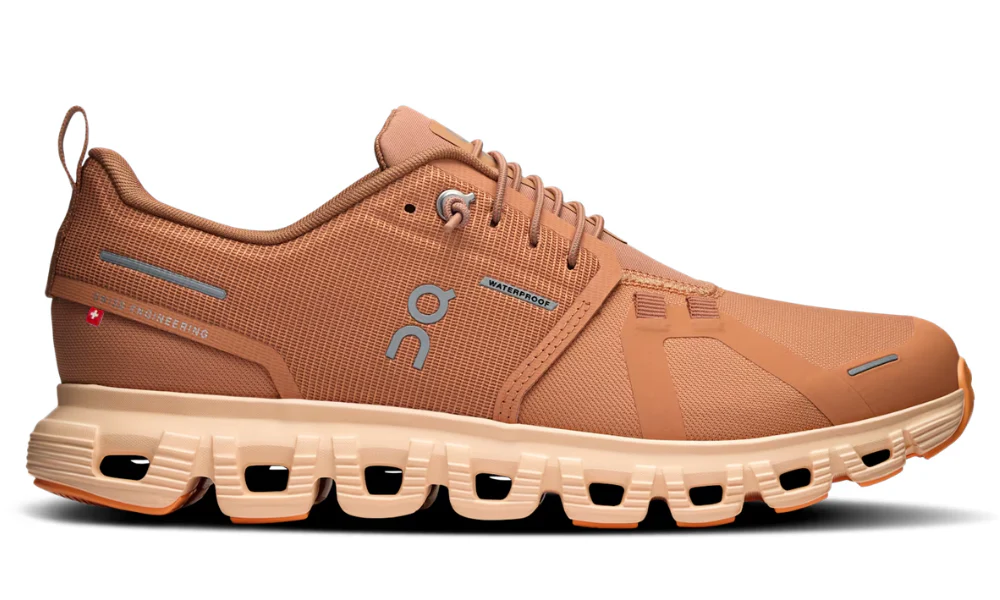 On Cloud 6 Waterproof Running Shoes in Sandstone Blonde Performance