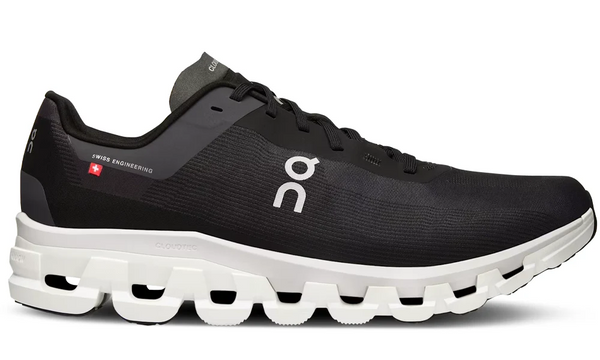 On Running Cloudflow 4 Black White Lightweight Performance Sneakers