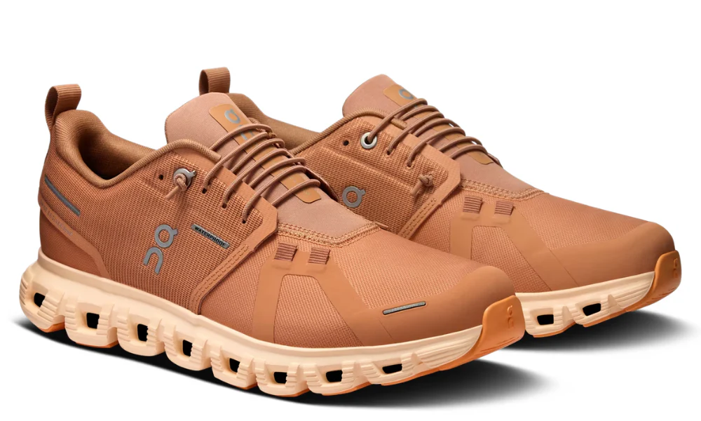 On Cloud 6 Waterproof Running Shoes in Sandstone Blonde Performance