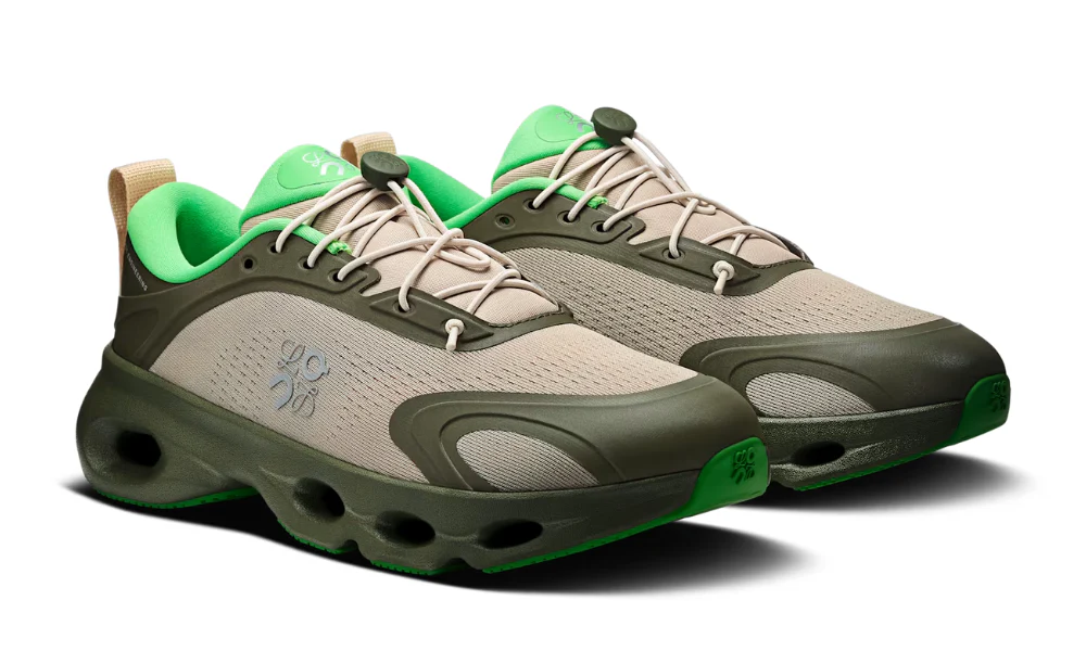 Loewe x On Running Cloudsolo Khaki Green and Sand Sneakers