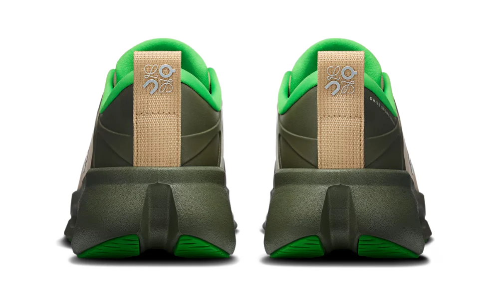 Loewe x On Running Cloudsolo Khaki Green and Sand Sneakers