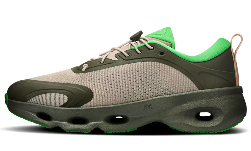 Loewe x On Running Cloudsolo Khaki Green and Sand Sneakers