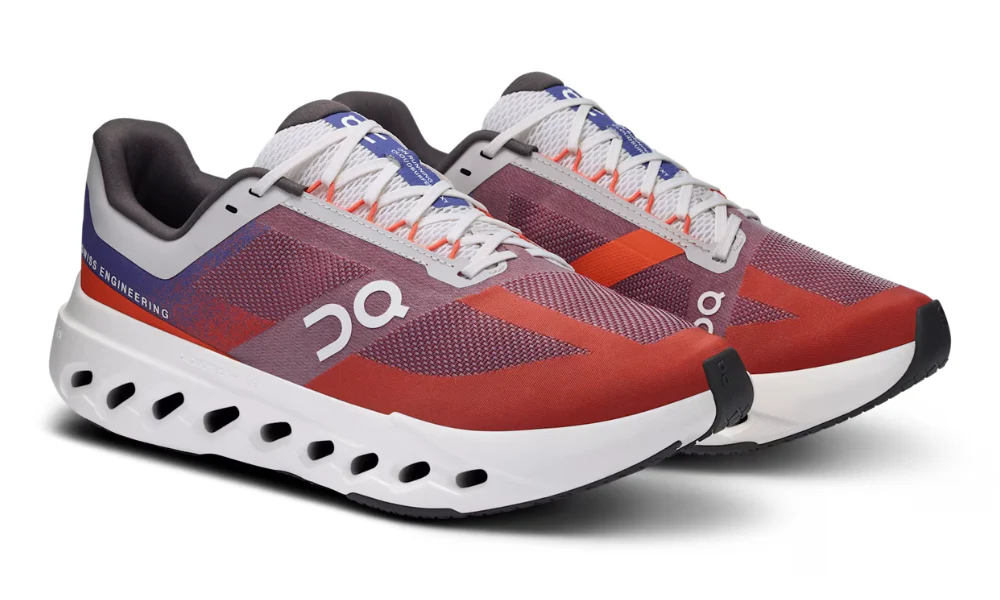On Cloudsurfer Next Lightweight Running Shoes in Indigo and Flame