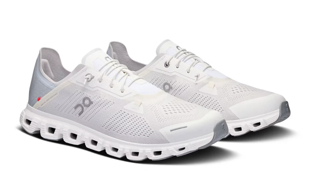 On Cloud 6 Coast White Glacier Ultra-Light Breathable Travel Sneakers