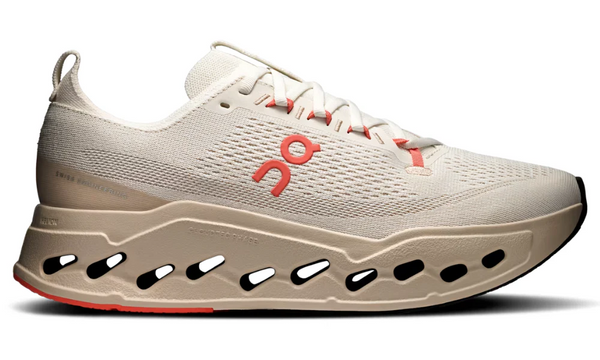 On Cloudsurfer Max Ivory Salmon Maximum Cushioning Smooth Running Shoes