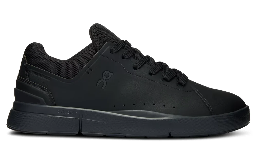 On Running The Roger Advantage All Black Casual Tennis Sneakers