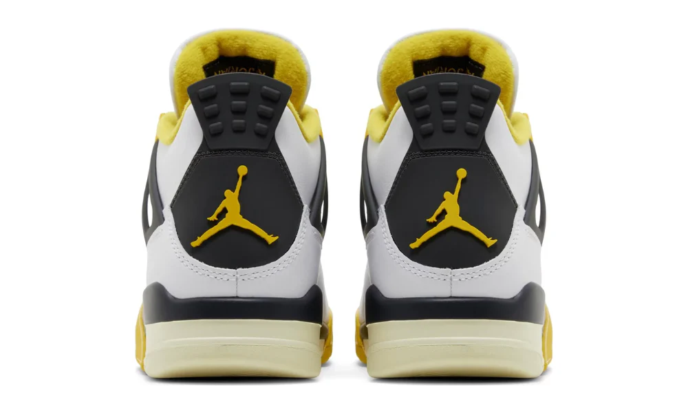Nike Air Jordan 4 Retro Vivid Sulfur White Leather Sneakers