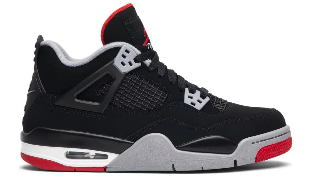 Nike Air Jordan 4 Retro OG Bred Black Nubuck Sneakers