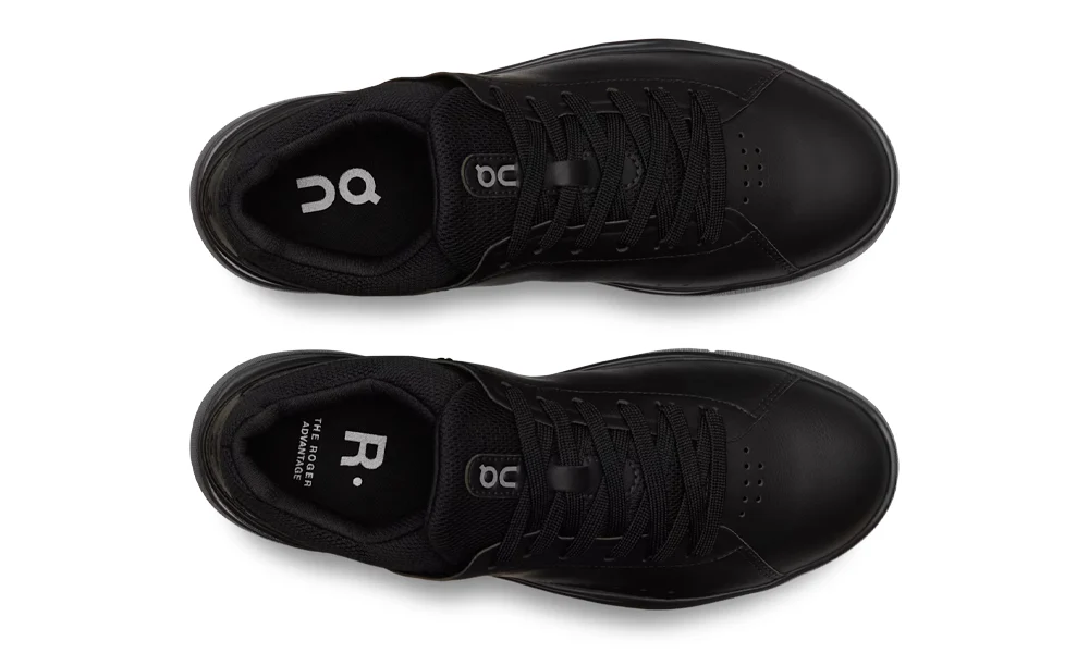 On Running The Roger Advantage All Black Casual Tennis Sneakers