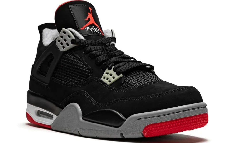 Nike Air Jordan 4 Retro OG Bred Black Nubuck Sneakers