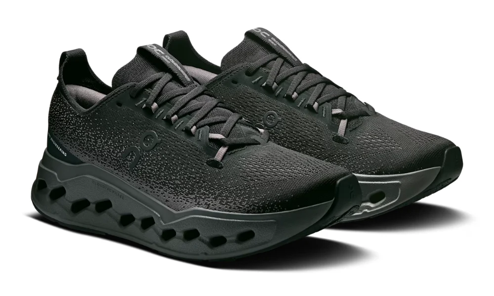 On Cloudsurfer Max Running Shoes in Black and Eclipse