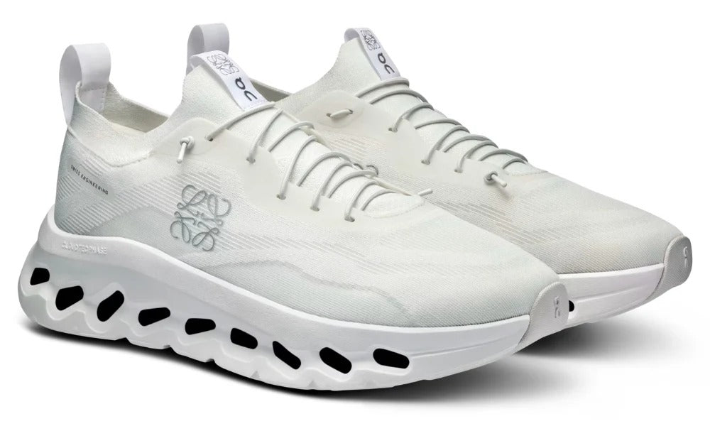 Loewe x On Running Cloudtilt All White Mesh Athletic Sneakers