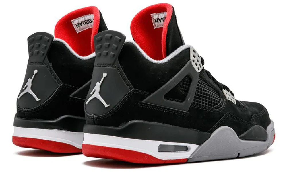 Nike Air Jordan 4 Retro OG Bred Black Nubuck Sneakers