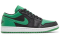 Air Jordan 1 Low Black Lucky Green Leather Sneakers