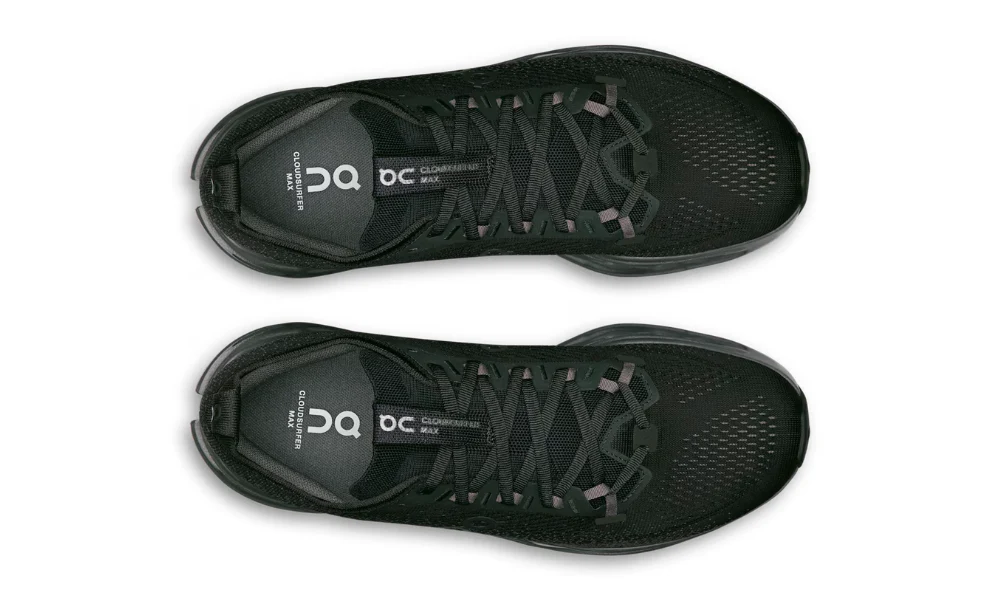 On Cloudsurfer Max Running Shoes in Black and Eclipse