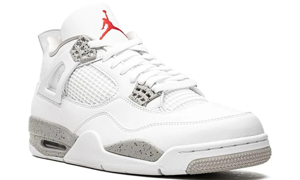 Nike Air Jordan 4 Retro White Oreo Premium Leather Basketball Sneakers