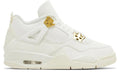 Nike Air Jordan 4 Retro Metallic Gold Premium Leather Sneakers