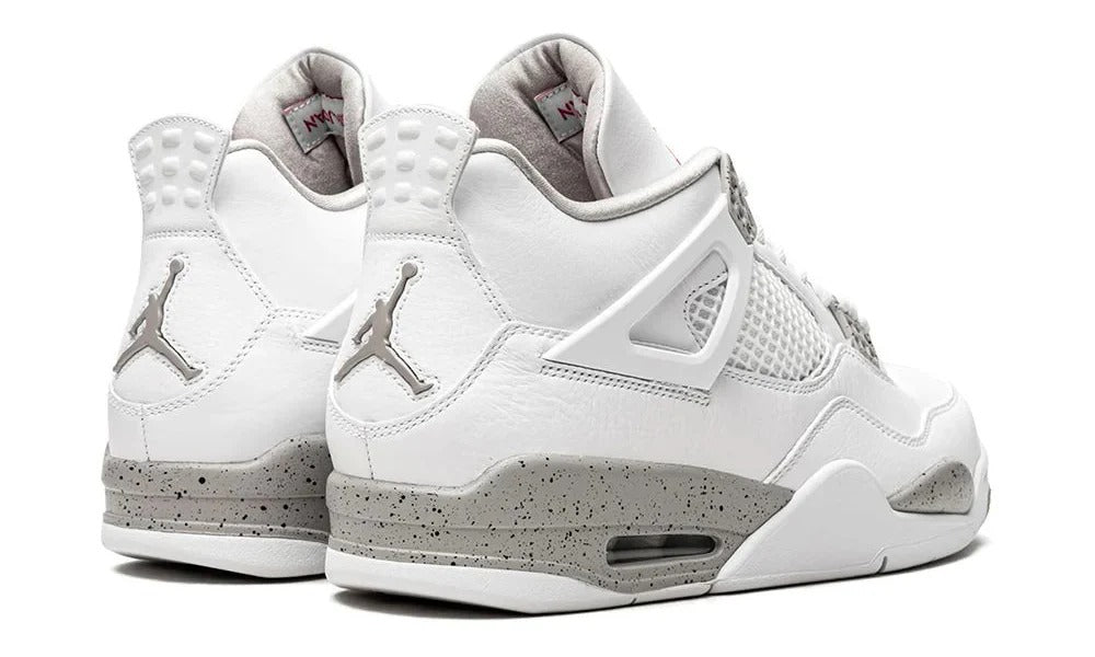 Nike Air Jordan 4 Retro White Oreo Premium Leather Basketball Sneakers