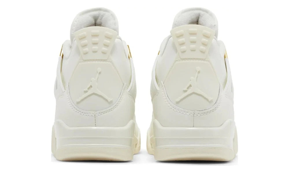 Nike Air Jordan 4 Retro Metallic Gold Premium Leather Sneakers