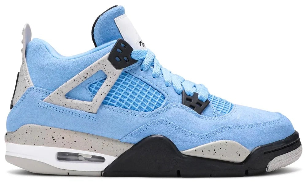 Nike Air Jordan 4 Retro University Blue Suede Basketball Sneakers