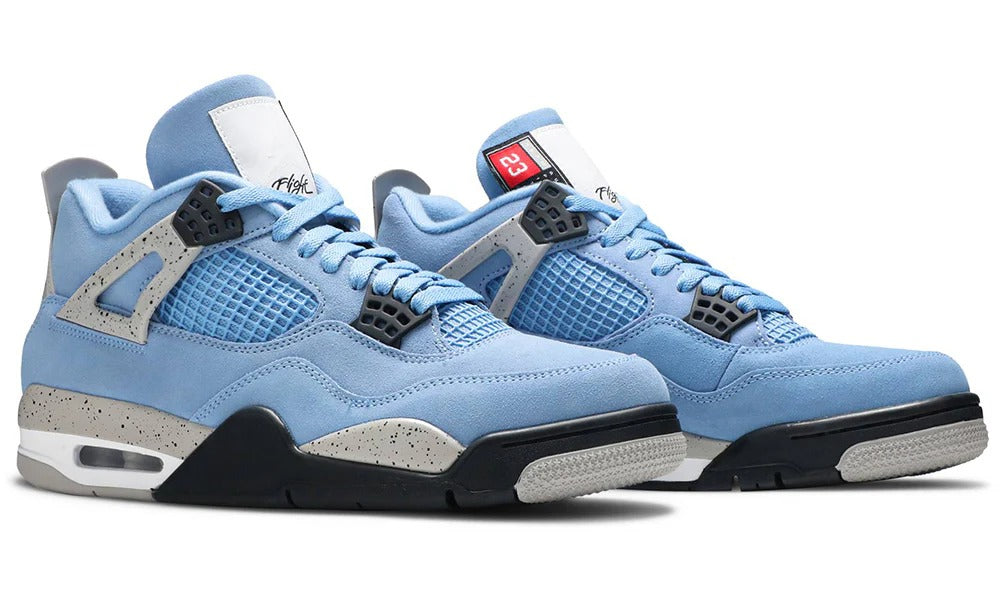 Nike Air Jordan 4 Retro University Blue Suede Basketball Sneakers