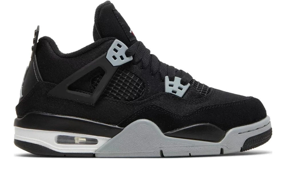 Nike Air Jordan 4 Retro Black Canvas Premium Basketball Sneakers