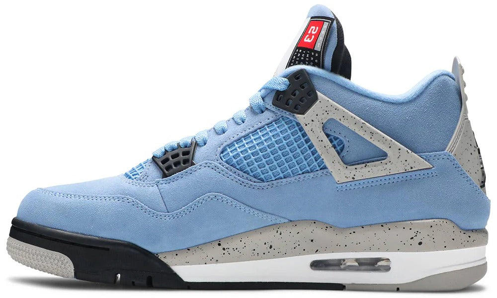 Nike Air Jordan 4 Retro University Blue Suede Basketball Sneakers