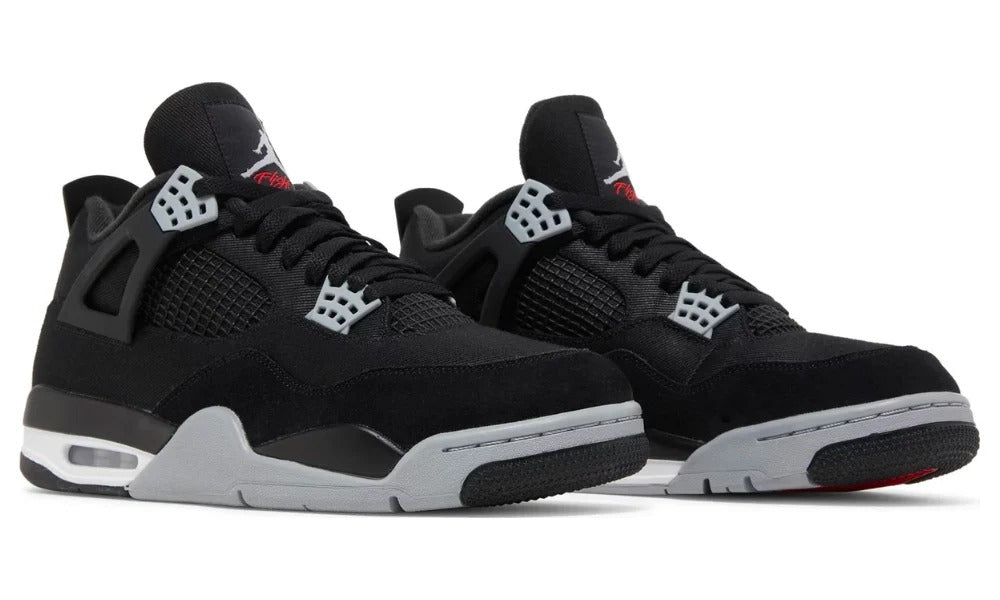 Nike Air Jordan 4 Retro Black Canvas Premium Basketball Sneakers