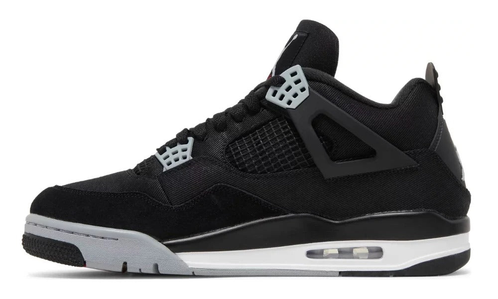 Nike Air Jordan 4 Retro Black Canvas Premium Basketball Sneakers