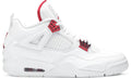 Nike Air Jordan 4 Retro Red Metallic White Leather Sneakers