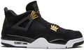 Air Jordan 4 Retro Royalty Black Suede and Gold Sneakers