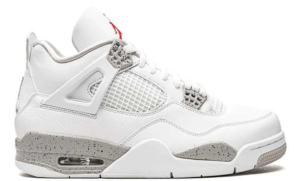 Nike Air Jordan 4 Retro White Oreo Premium Leather Basketball Sneakers