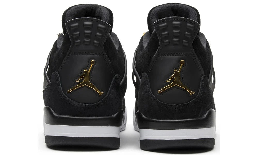 Air Jordan 4 Retro Royalty Black Suede and Gold Sneakers