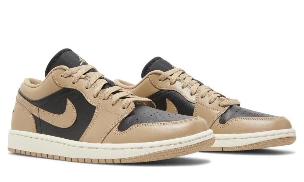Air Jordan 1 Low Desert Black Two-Tone Leather Sneakers