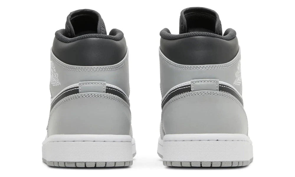 Air Jordan 1 Mid Light Smoke Grey Leather Basketball Sneakers
