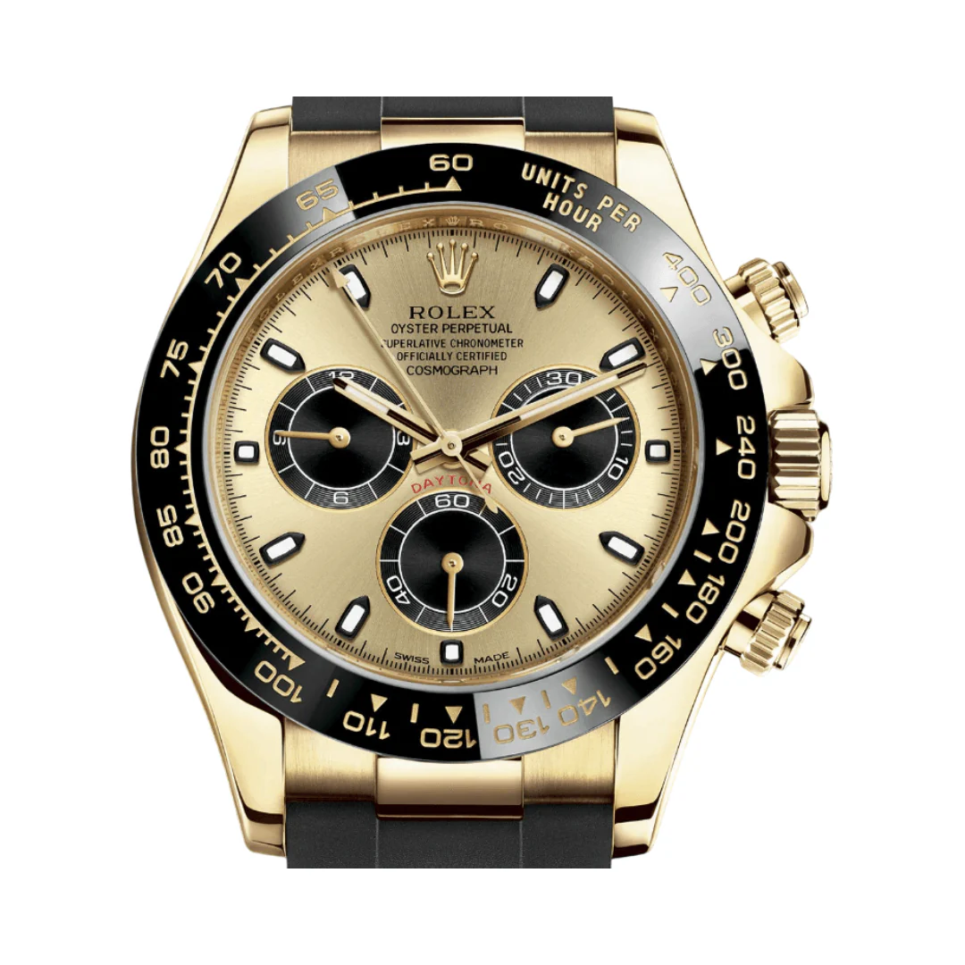 Rolex Daytona 116518LN Gold Champagne Black Dial Men's Luxury Watch