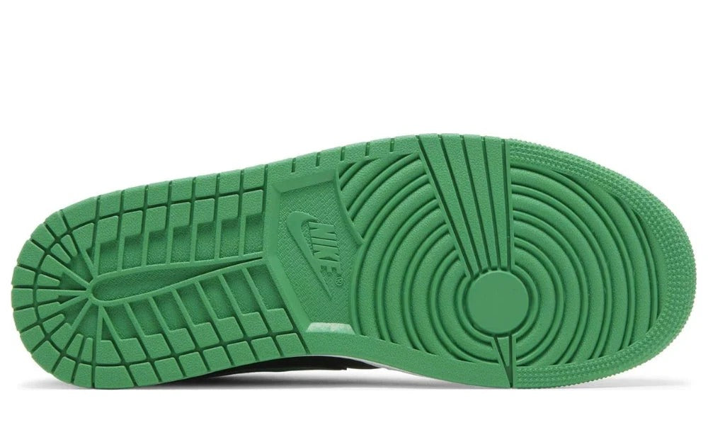Air Jordan 1 Low Black Lucky Green Leather Sneakers