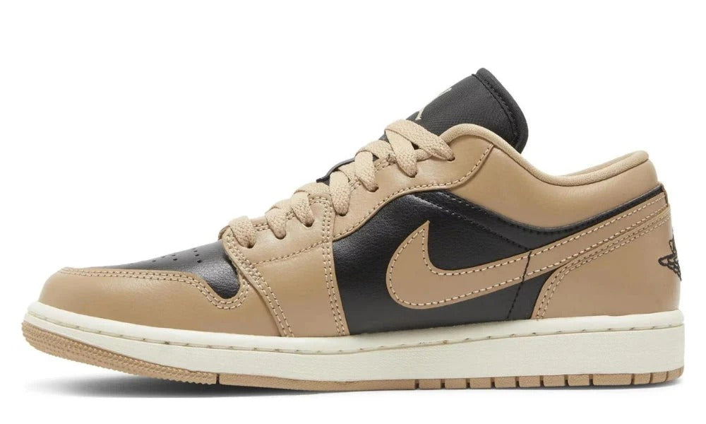 Air Jordan 1 Low Desert Black Two-Tone Leather Sneakers