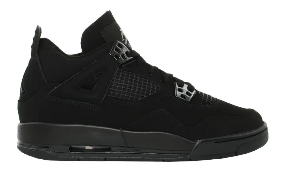 Nike Air Jordan 4 Retro Black Cat Monochromatic Suede Sneakers