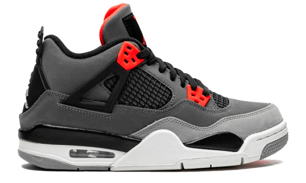Nike Air Jordan 4 Retro Infrared Charcoal Grey Basketball Sneakers