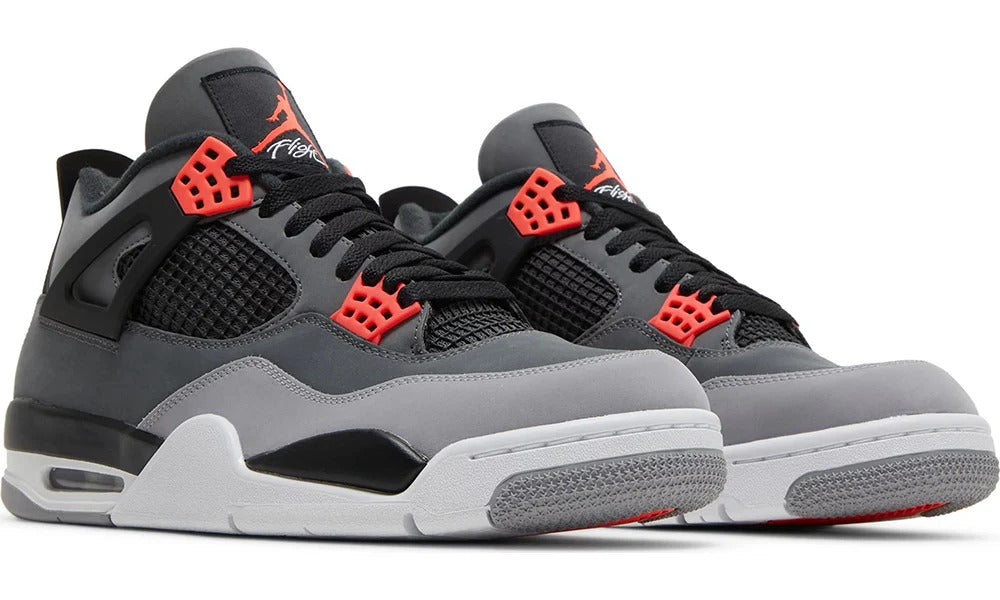 Nike Air Jordan 4 Retro Infrared Charcoal Grey Basketball Sneakers