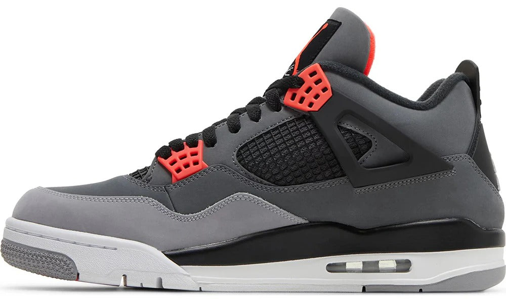 Nike Air Jordan 4 Retro Infrared Charcoal Grey Basketball Sneakers