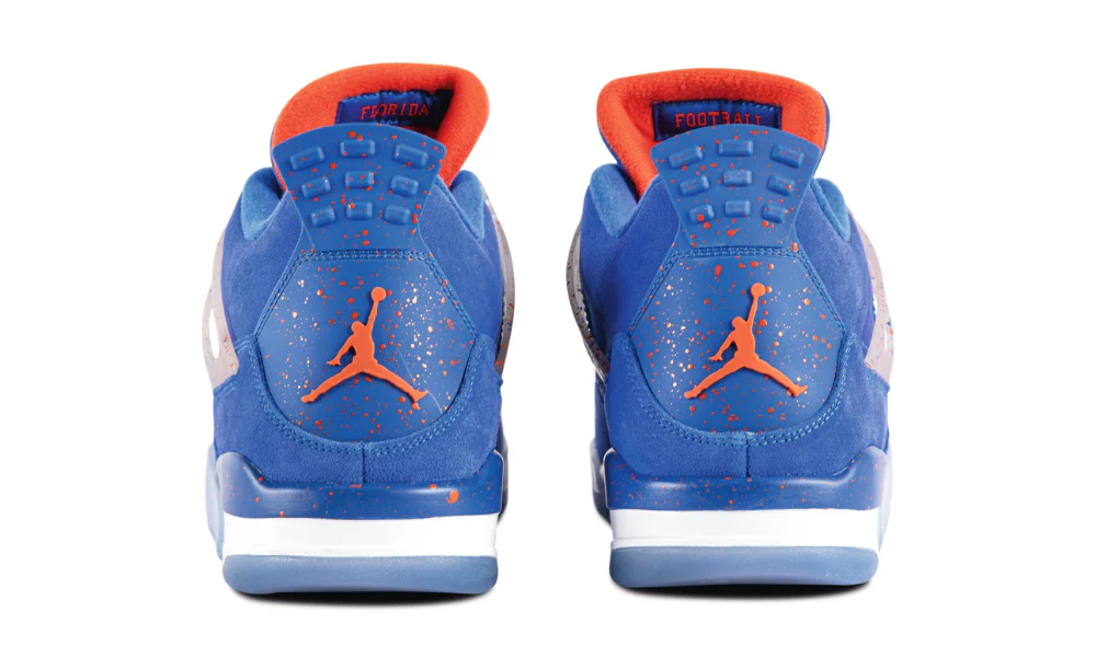 Nike Air Jordan 4 Retro Florida Gators PE Blue Suede Basketball Shoes